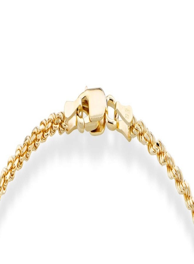 Miabella Italian 18K Gold Plated 925 Sterling Silver Italian 2mm, 3mm Braided Rope Chain Bracelet for Men Women, Made in Italy (2mm - Length 7.5 Inches) - Image 3